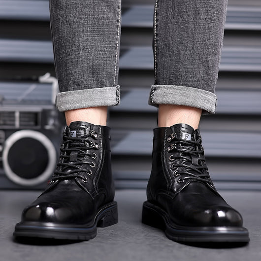 Botas de Trabajo Estilo Británico en Cuero - Calzado Profesional Versátil - Image 4