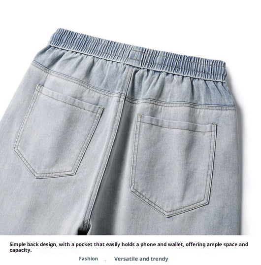 Pantalones Casuales Hombre Cintura Elástica Estilo Retro Americano - Image 24