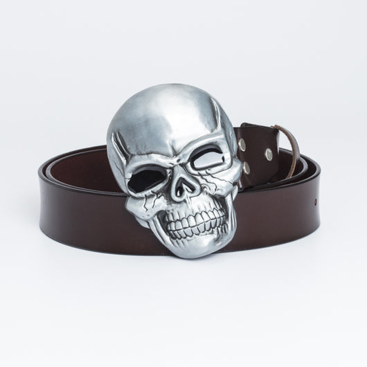Cinturón Retro de Cuero Genuino con Hebilla Grande Calavera - Image 12
