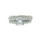 925 Plateado Row Diamond Ring Finger Blanco 6