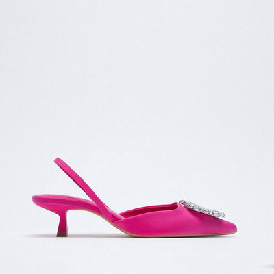 Sandalias de Tacón Alto con Brillantes y Punta Afilada - Image 3