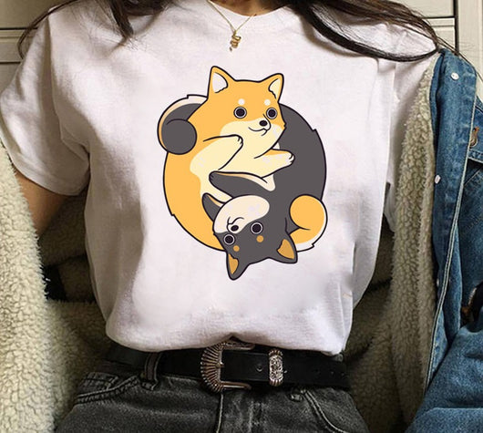 Playera de Pareja Estampado Shiba Inu para Hombre y Mujer - Image 15