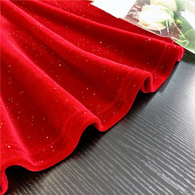 Vestido Navideño Rojo de Terciopelo para Niña - Image 16