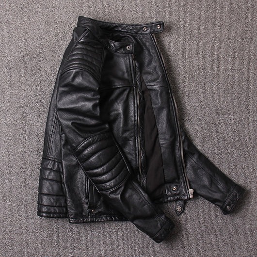 Chaqueta de Cuero Slim Fit con Cuello Alto para Hombre - Diseño Moderno y Trendy - Image 8