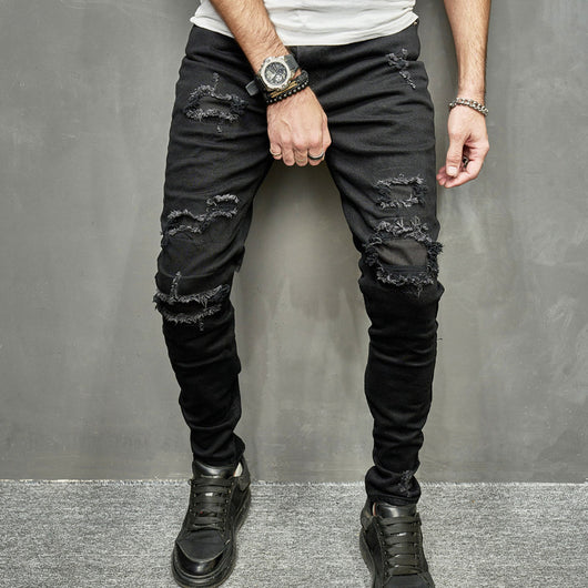 Jeans Skinny Elásticos para Hombre en Tono Claro