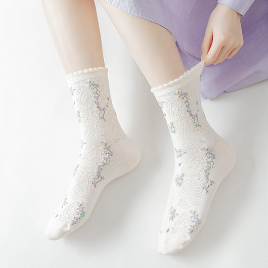 Calcetines Tobilleros para Mujer con Encaje Floral - Primavera y Verano - Image 8