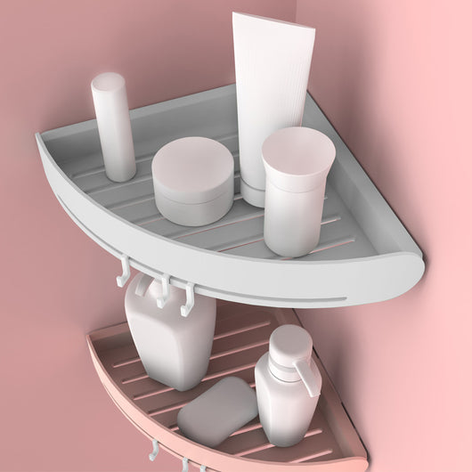 Canasta de Almacenamiento Plástica para Esquina de Baño sin Perforaciones - Image 12