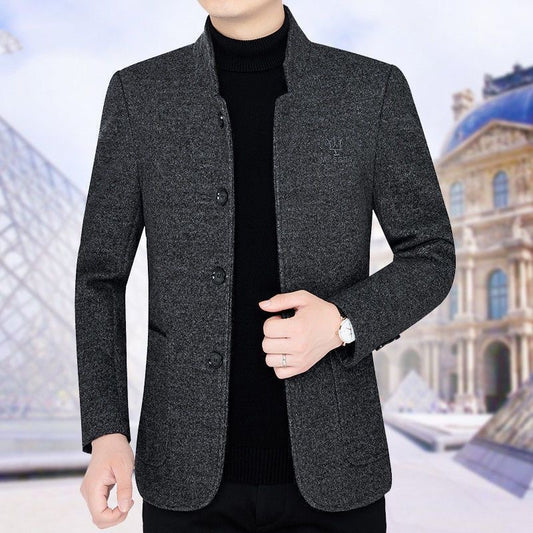 Abrigo Casual Acolchado con Solapa - Chaqueta de Negocios para Otoño e Invierno