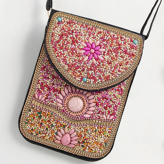 Bolsa Bohemia para Celular con Cuentas y Concha Marina - Image 48