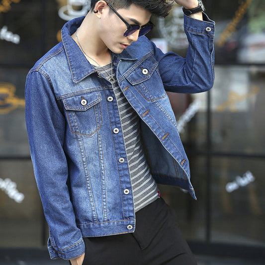 Chaqueta Denim Coreana Slim Fit para Estudiantes