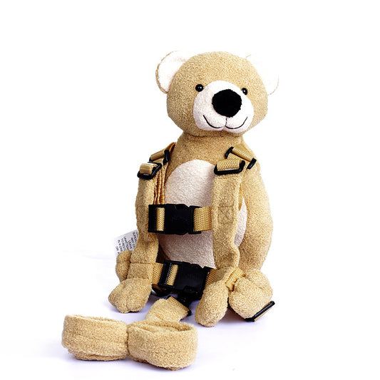 Mochila Escolar Infantil Osito Antiperórdida con Peluche Pearl