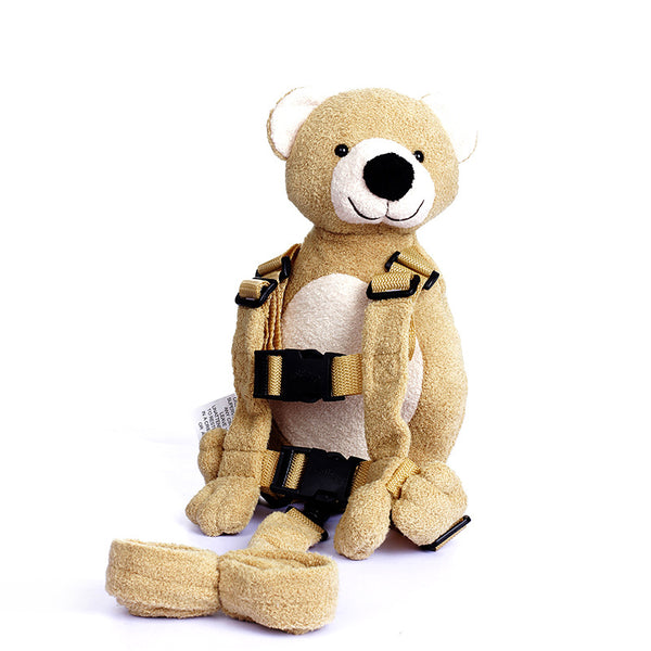 Mochila Escolar Infantil Osito Antiperórdida con Peluche Pearl