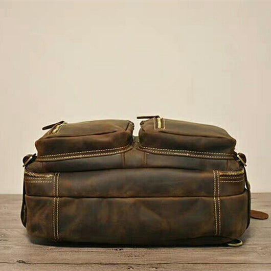 Bolsa Mensajera de Cuero Genuino para Hombre con Asa de Hombro - Image 9