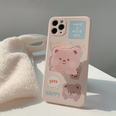 Funda Silicona Mate para Teléfono con Diseño Cartoon Adorable