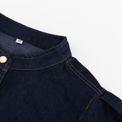 Vestido Camisero Denim con Mangas Farol y Cordones - Image 16
