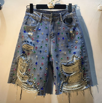 Pantalón Cropped Cintura Alta Slim con Detalles Rotos - Image 9