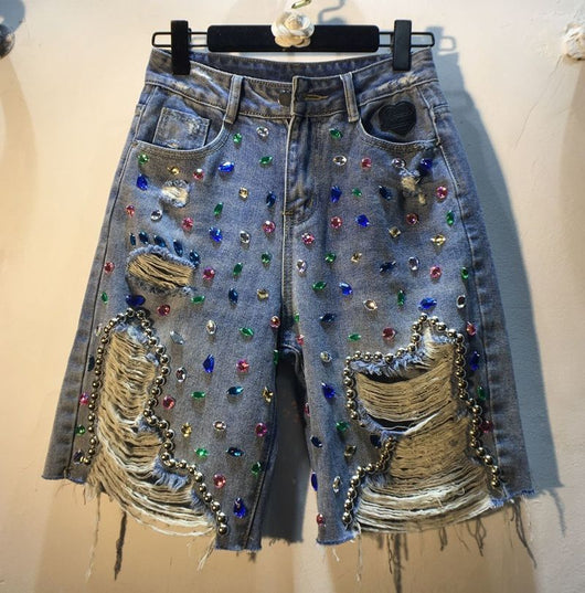 Pantalón Cropped Cintura Alta Slim con Detalles Rotos - Image 9
