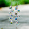 Aretes de Cristal con Aguja de Plata - Cortina de Cuentas Brillante