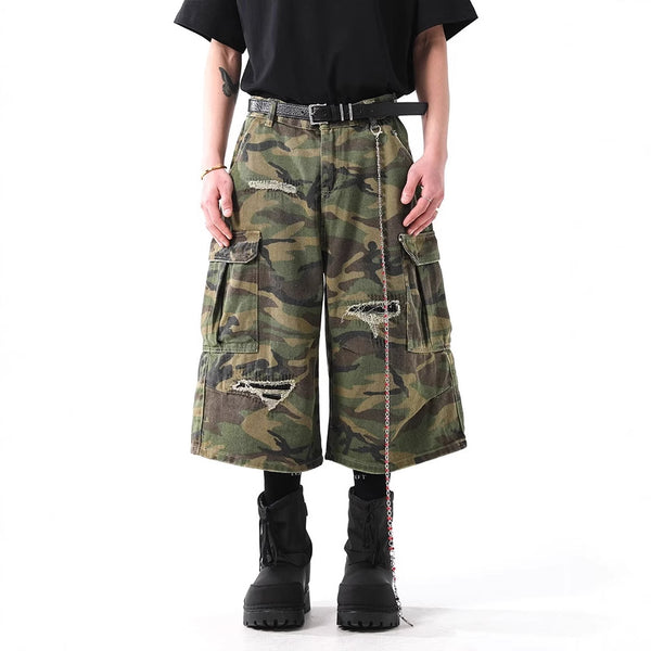 Pantalones Cargo Camuflaje Retro Cortos