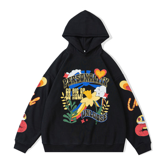 Sudadera con Capucha Estampado Floral Creativo - Image 7