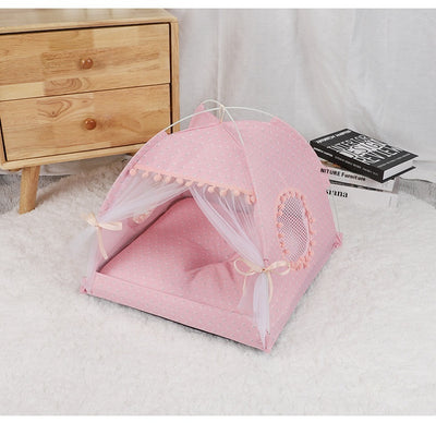 Casa Nido para Gatos Verano Semi-cerrada Plegable Carpa Mascotas - Image 14