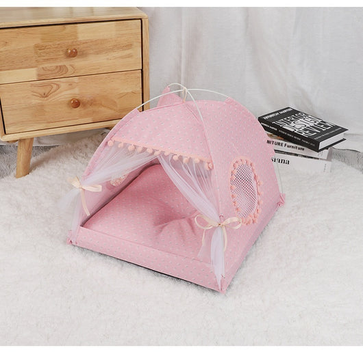 Casa Nido para Gatos Verano Semi-cerrada Plegable Carpa Mascotas - Image 14