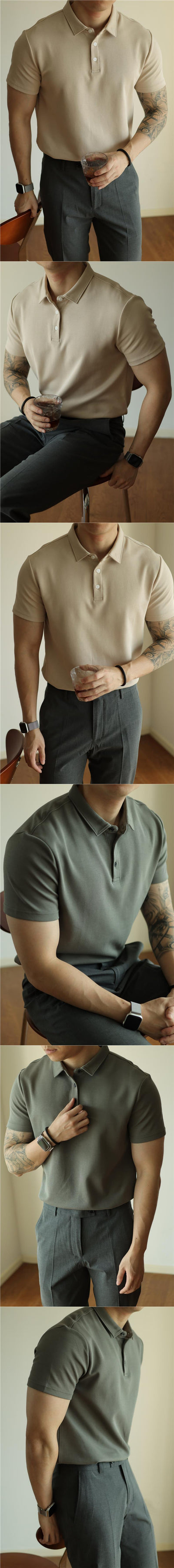 Polo Ejecutivo Primavera Verano Hombre Manga Corta - Image 15