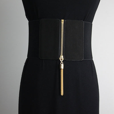 Vestido Ancho Decorativo para Mujer con Cinturón - Diseño Versátil y Elegante Negro - Image 6