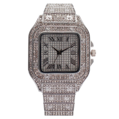 Reloj Elegante para Mujer con Diamantes Cuadrados y Degradado Romano - Image 5