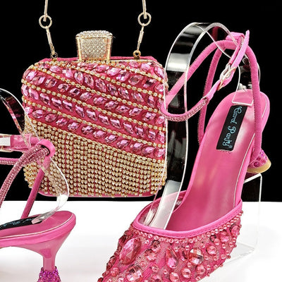 Sandalias de Tacón Alto con Strass y Bolso a Juego con Borlas 3D - Image 4
