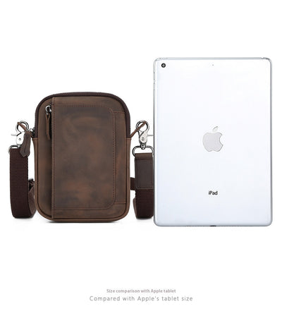 Bolsa Crossbody de Cuero para Teléfono y Accesorios - Diseño Asimétrico para Hombre - Image 16