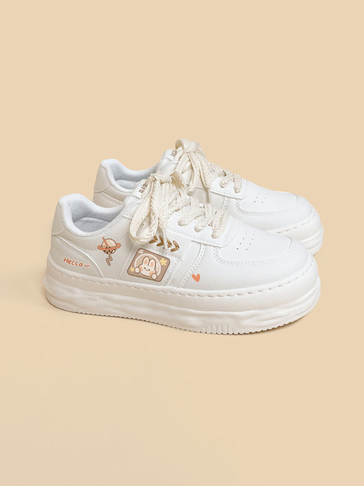 Zapatos Escolares de Plataforma en Cuero Blanco para Niñas - Image 8