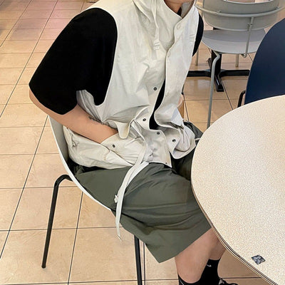 Chaleco Retro de Trabajo Holgado con Capucha para Hombre - Diseño Nicho Sin Mangas - Image 6