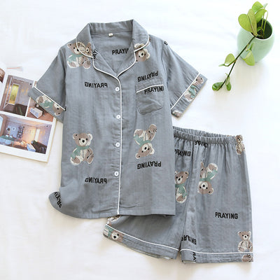 Pijama Corto para Parejas - Conjunto de Casa Cómodo para Primavera y Otoño - Image 4
