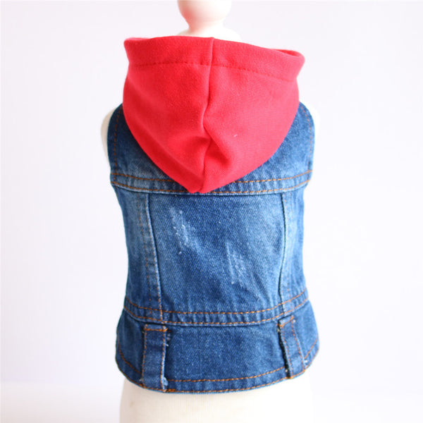Abrigo Tejido con Capucha para Mascotas - Diseño Denim Primavera