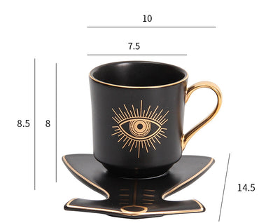 Taza de Café Europea con Plato de Cerámica Estilo Creativo - Image 3
