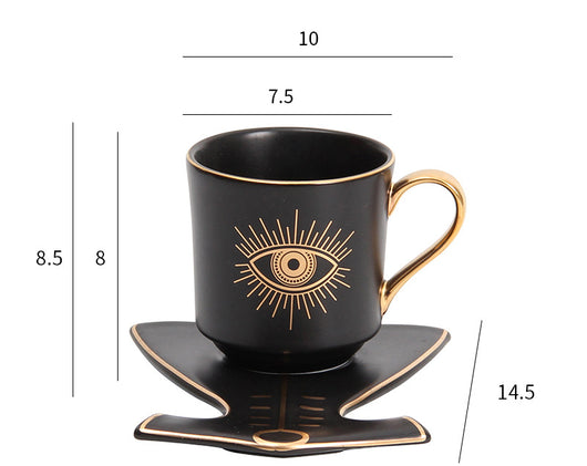 Taza de Café Europea con Plato de Cerámica Estilo Creativo - Image 3