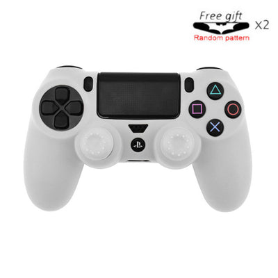 Bright yellow silicone protective cover for a PS4 controller, featuring black buttons and colored action symbols. - Image 34