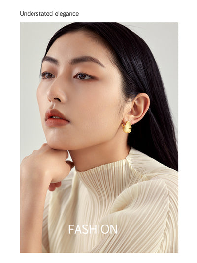 Aretes de Plata 925 Chapados en Oro 14k - Diseño Ginkgo Biloba Estilo Nacional - Image 7