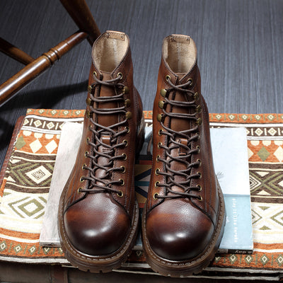 Botas Martin para Hombre Cuero Premium Alto Retro Forro Térmico Suela Reforzada - Image 13