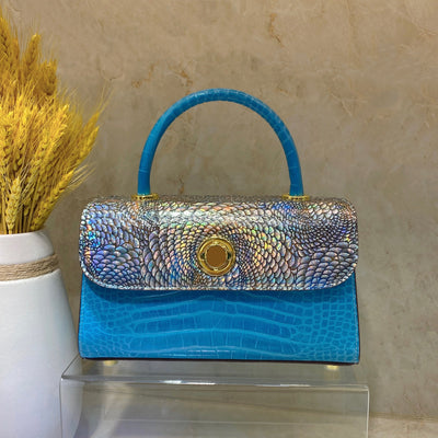 Bolso Cartera de Cuero Genuino con Patrón Pitón - Image 11