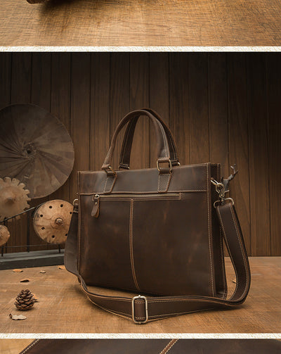 Maletín de Cuero Vintage Hecho a Mano para Hombre - Image 12