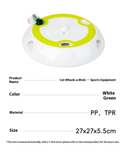 Electric cat toy with white and lime green base, feather attachment, and two replacement feather heads. - Image 7