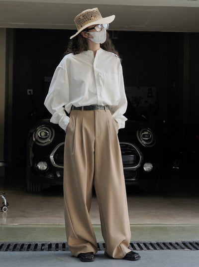 Pantalón Casual Holgado de Cintura Alta con Textura para Mujer - Image 20