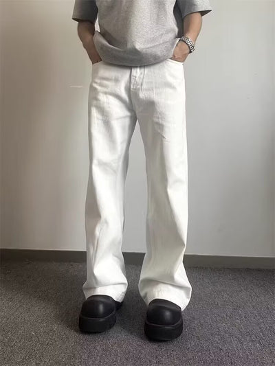 Pantalones Vaqueros Blancos Rectos Oversize para Hombre - Estilo Urbano Premium - Image 13