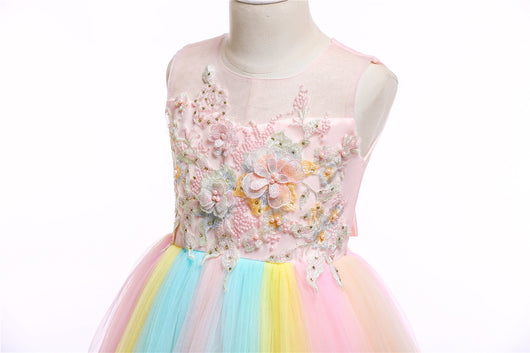 Vestido de Fiesta Infantil Colorido para Niñas - Diseño de Dama de Honor y Boda - Image 21