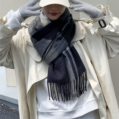 Chal Pashmina Escocés con Borlas para Mujer - Tejido Grueso y Cálido - Image 4
