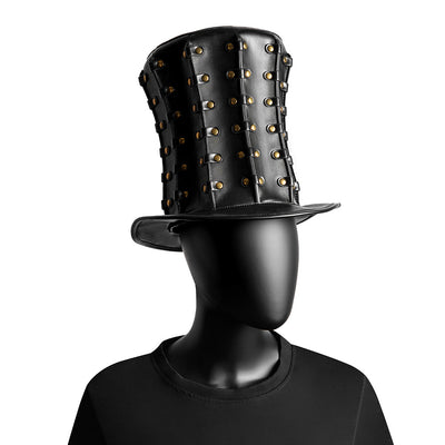 Gorra Alta Unisex con Remaches Estilo Banquete PU - Image 4