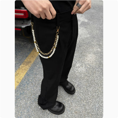 Pantalón con Cadena de Perlas y Cierre Avanzado - Image 8