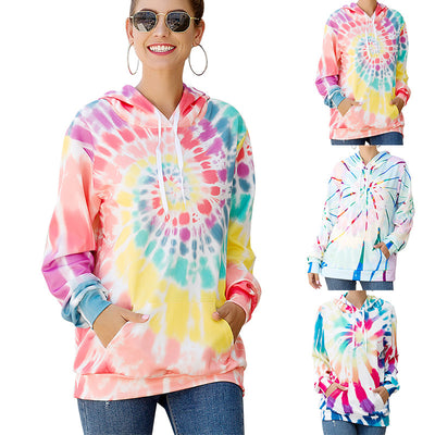 Sudadera con Capucha Estampada Suelta de Manga Larga